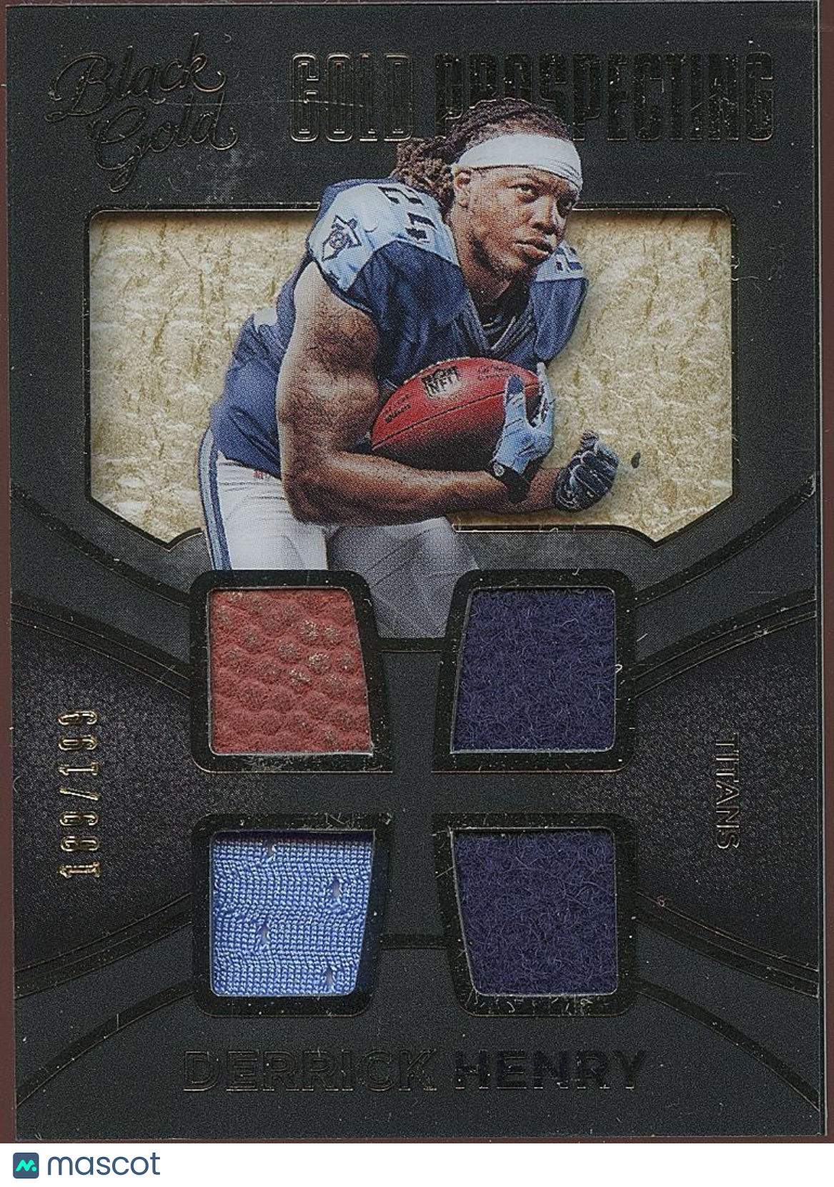 Derrick Henry 2016 Black Gold Jersey Patch Ball Rookie RC Ravens Titans 189/199