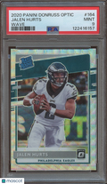 Jalen Hurts 2020 Optic Rated Rookie Wave Prizm RC Eagles 190/199 #164 PSA 9
