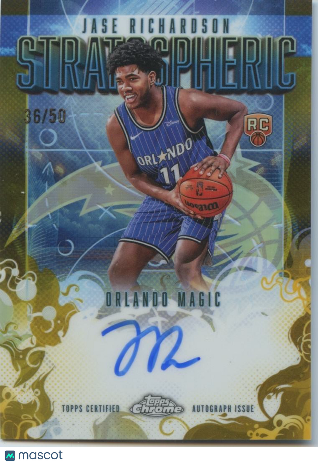 Jase Richardson 2025-26 Topps Chrome GOLD Auto Autograph RC Orlando Magic 36/50