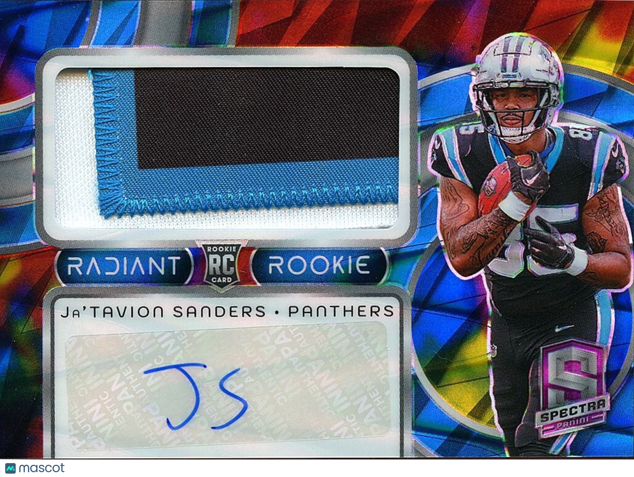Ja'Tavion Sanders 2024 Spectra Auto Autograph Patch RC Carolina Panthers 34/70