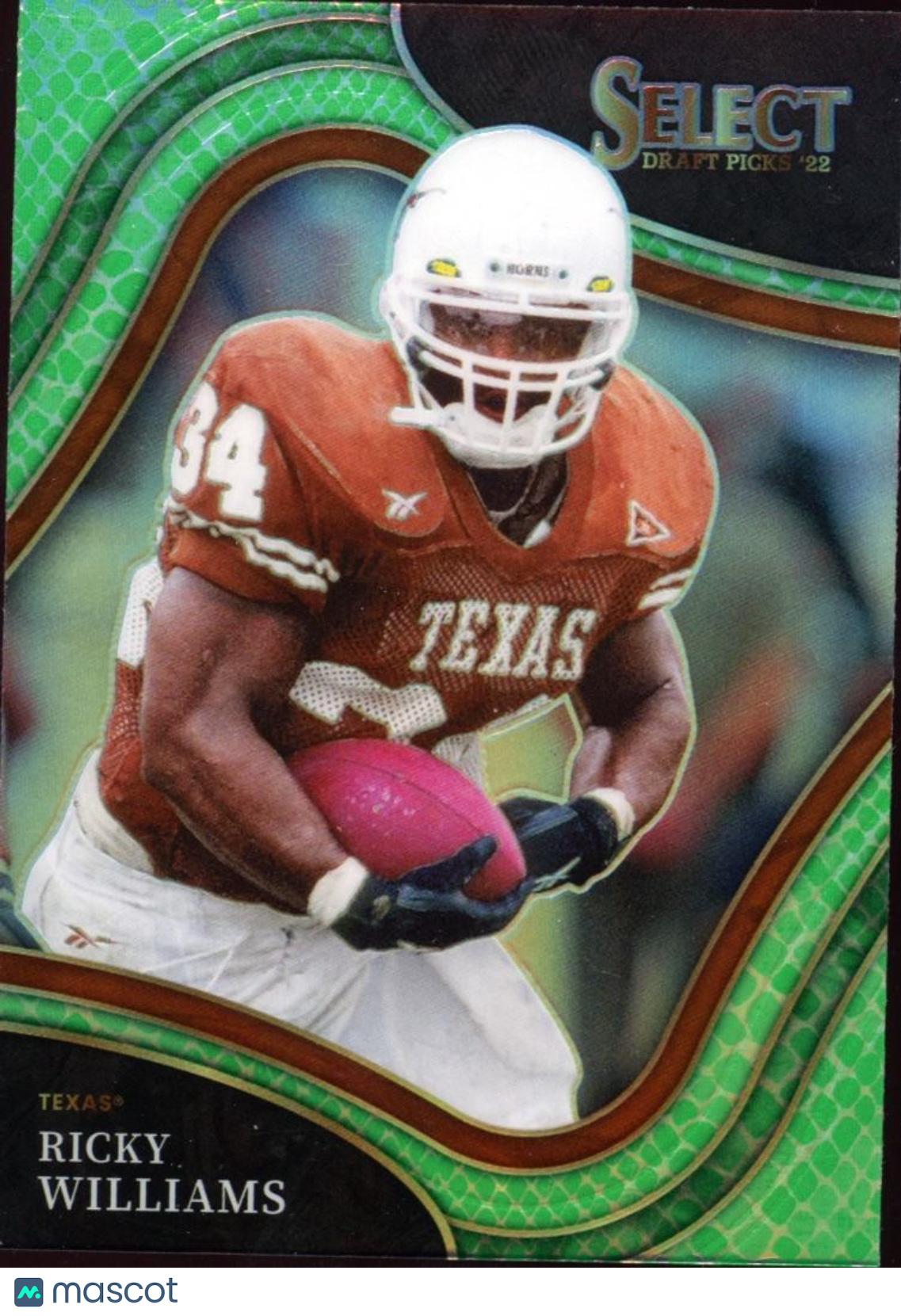 Ricky Williams 2022 Select Dragon Scale Prizm SSP Texas Longhorns