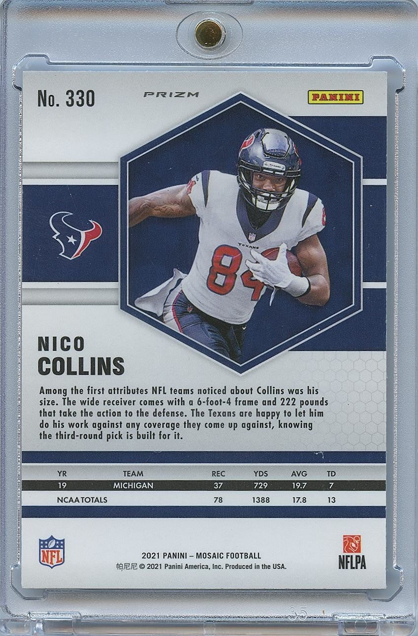Nico Collins 2021 Mosaic HONEYCOMB Prizm SSP Rookie RC Houston Texans