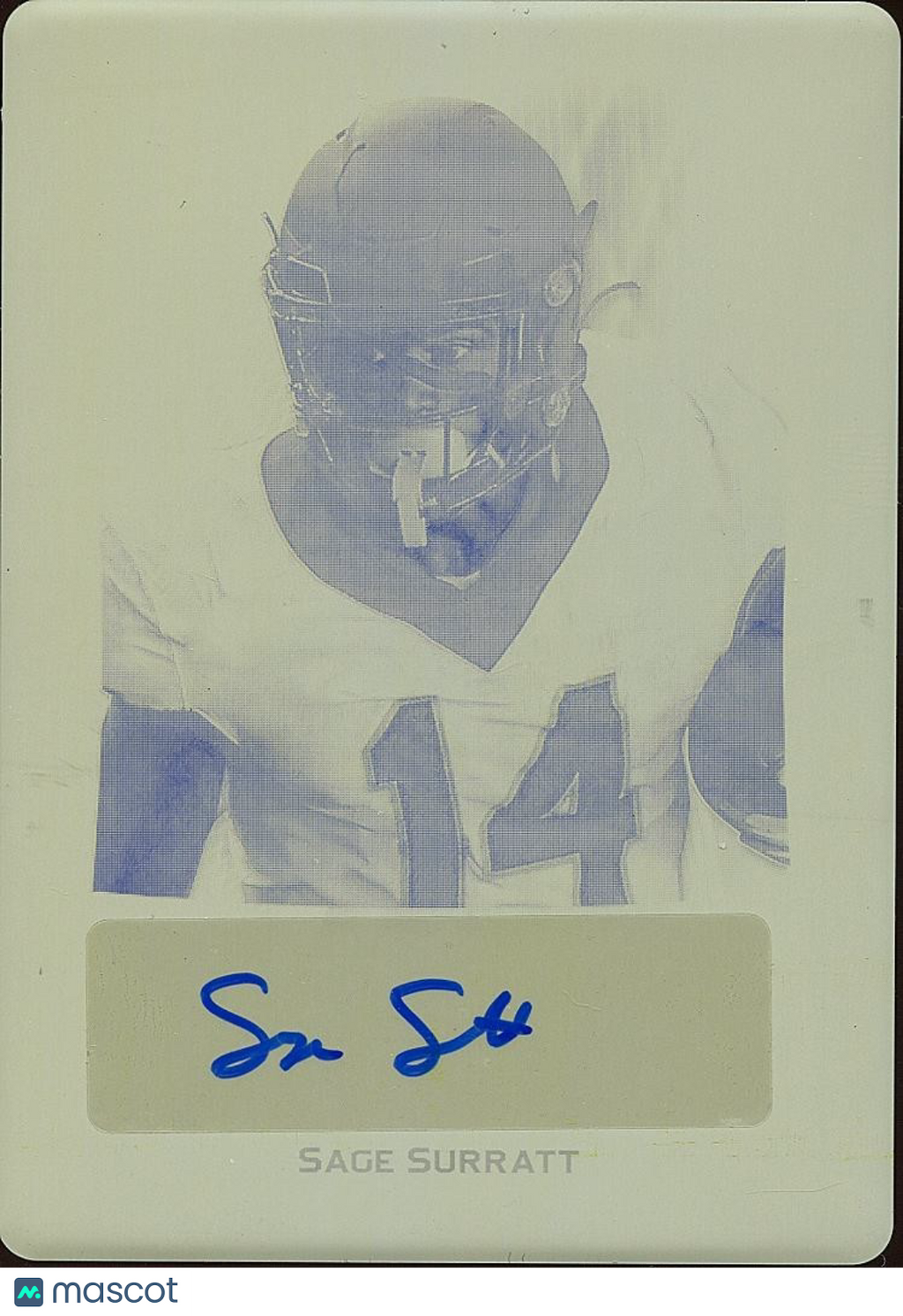 Sage Surratt 2021 Leaf Trinity Auto Autograph Printing Plate RC Lions 1/1