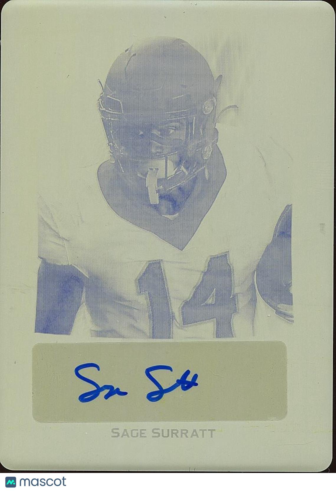 Sage Surratt 2021 Leaf Trinity Auto Autograph Printing Plate RC Lions 1/1