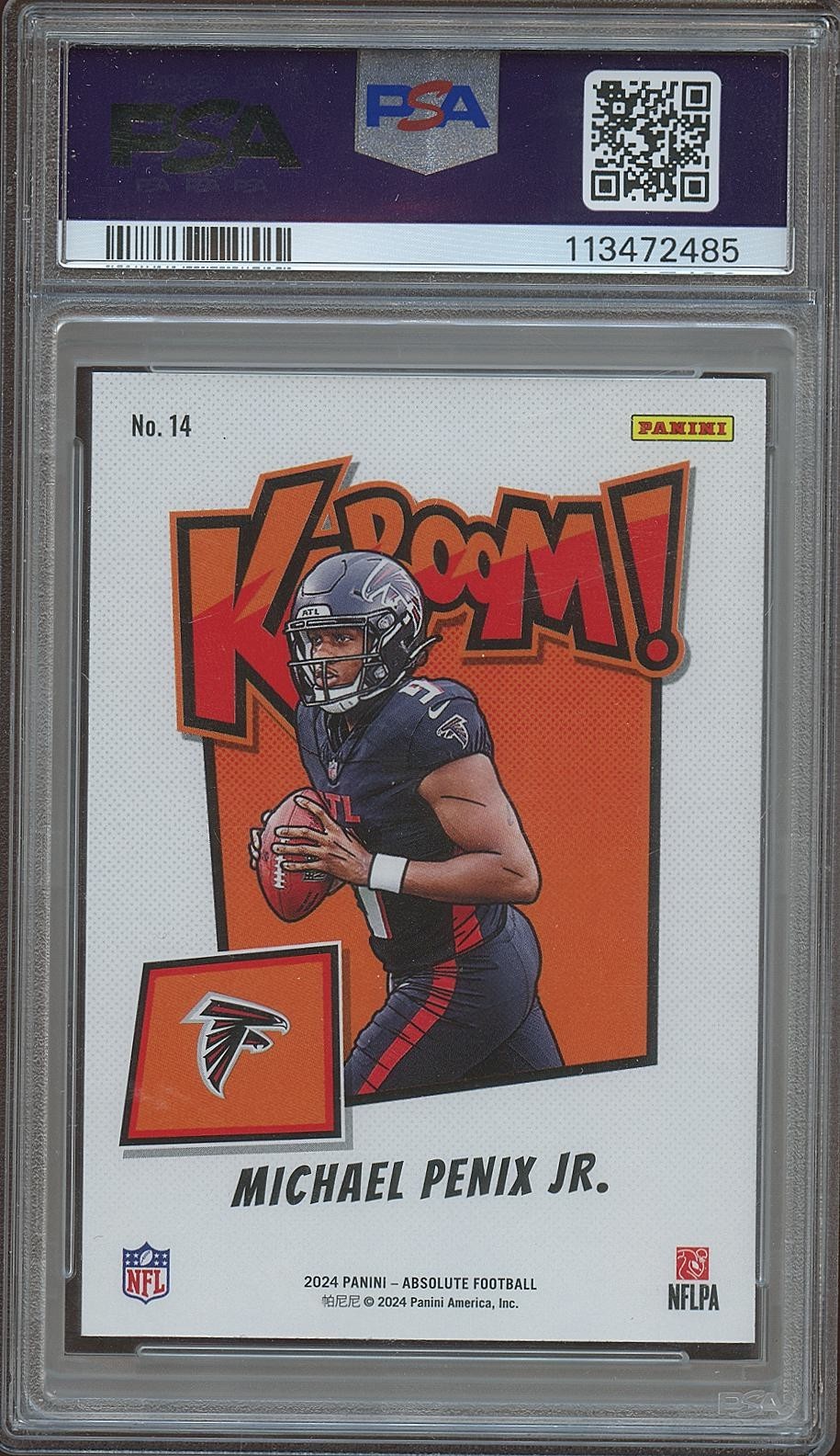Michael Penix Jr. 2024 Absolute KAMBOOM! Rookie RC SSP CASE HIT PSA 10