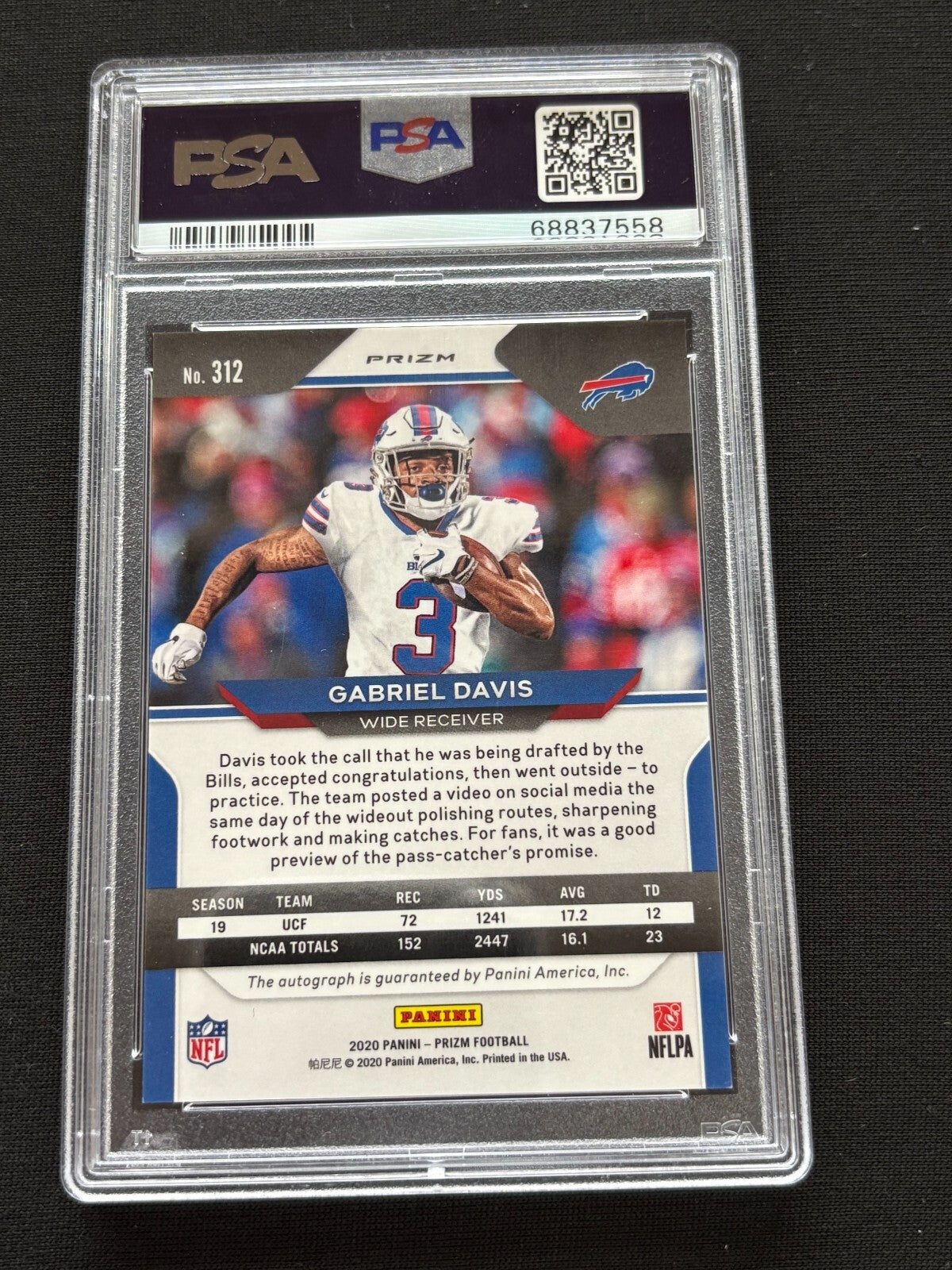 Gabriel Davis 2020 Prizm Neon Green Auto Autograph Rookie RC Buffalo Bills PSA 9