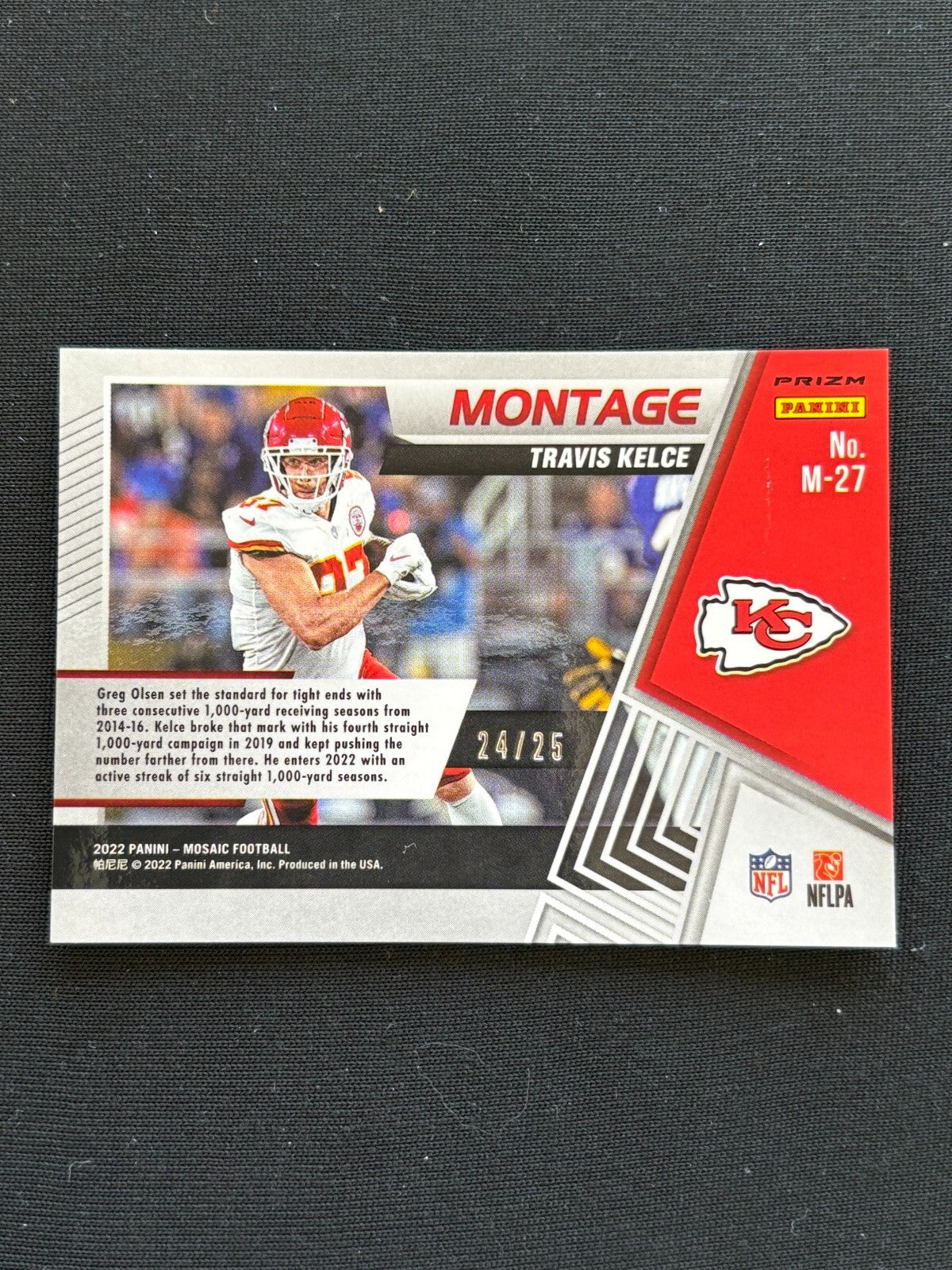 Travis Kelce 2022 Mosaic Montage WHITE Prizm Kansas City Chiefs 24/25