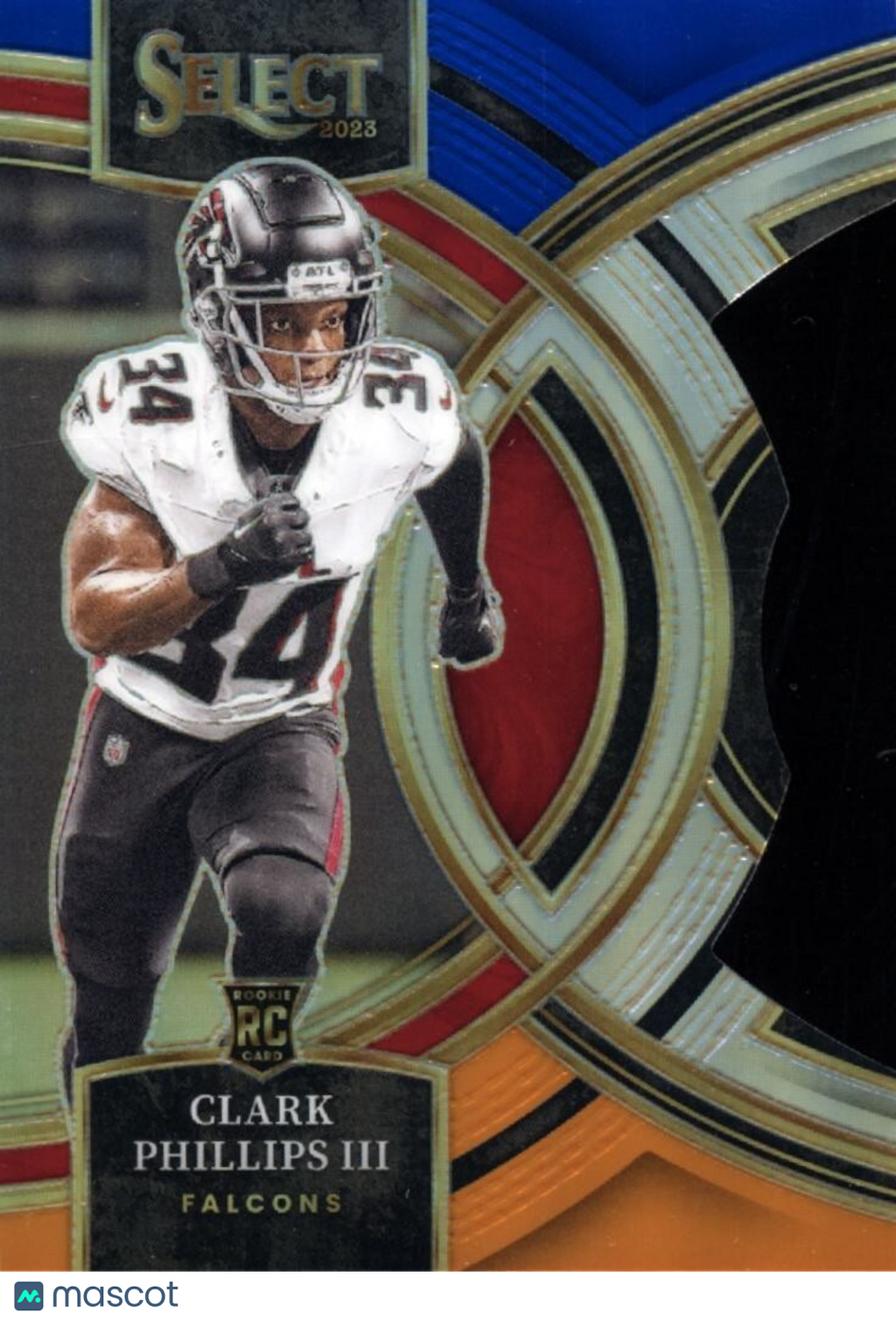 Clark Phillips III 2023 Select Blue Orange Prizm Rookie RC Atlanta Falcons 13/35