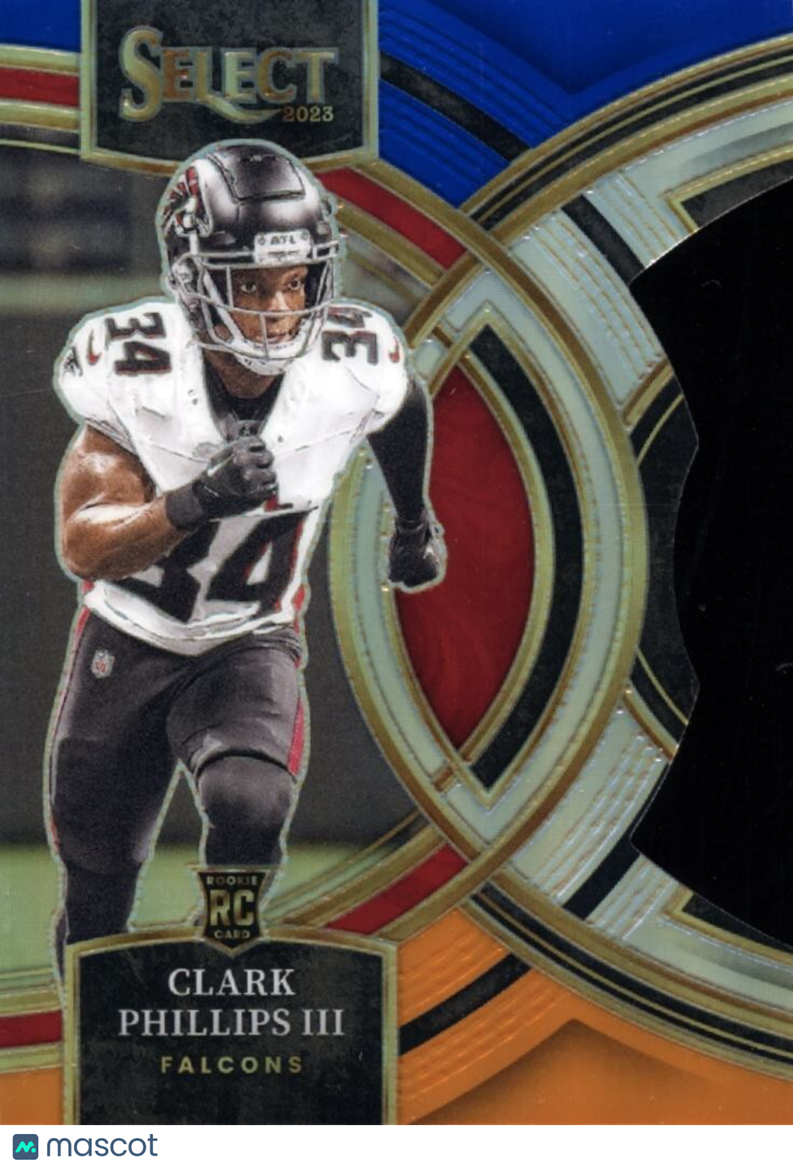 Clark Phillips III 2023 Select Blue Orange Prizm Rookie RC Atlanta Falcons 13/35