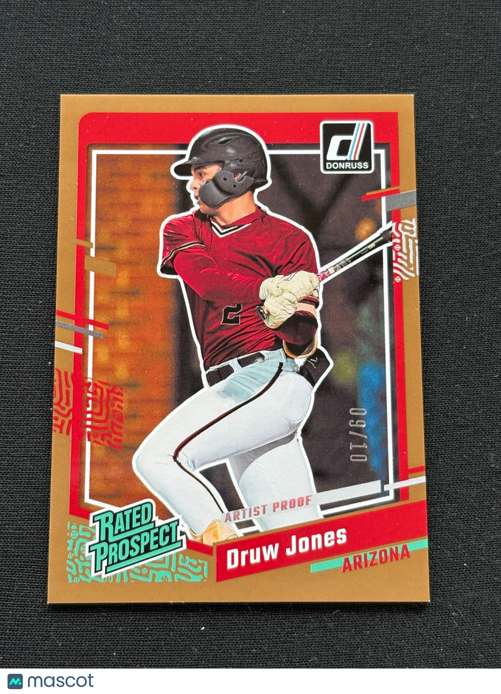 Druw Jones 2023 Donruss Rated Prospect GOLD Artist Proof RC Diamondbacks 9/10