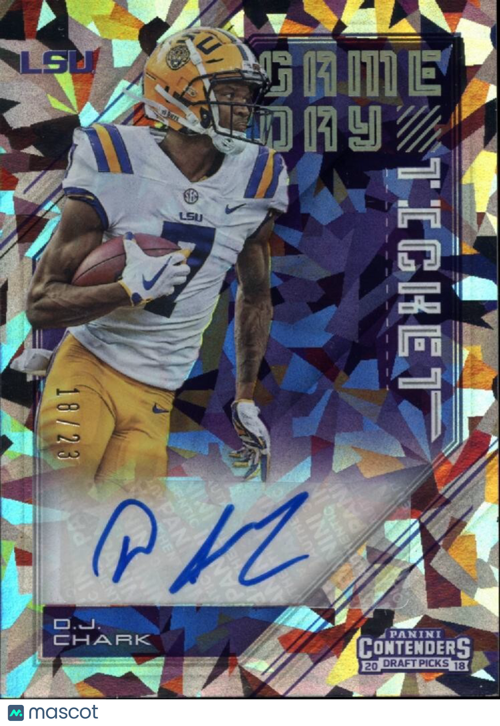 DJ Chark Jr. 2018 Contenders Auto Autograph Cracked Ice RC LSU Tigers 18/23