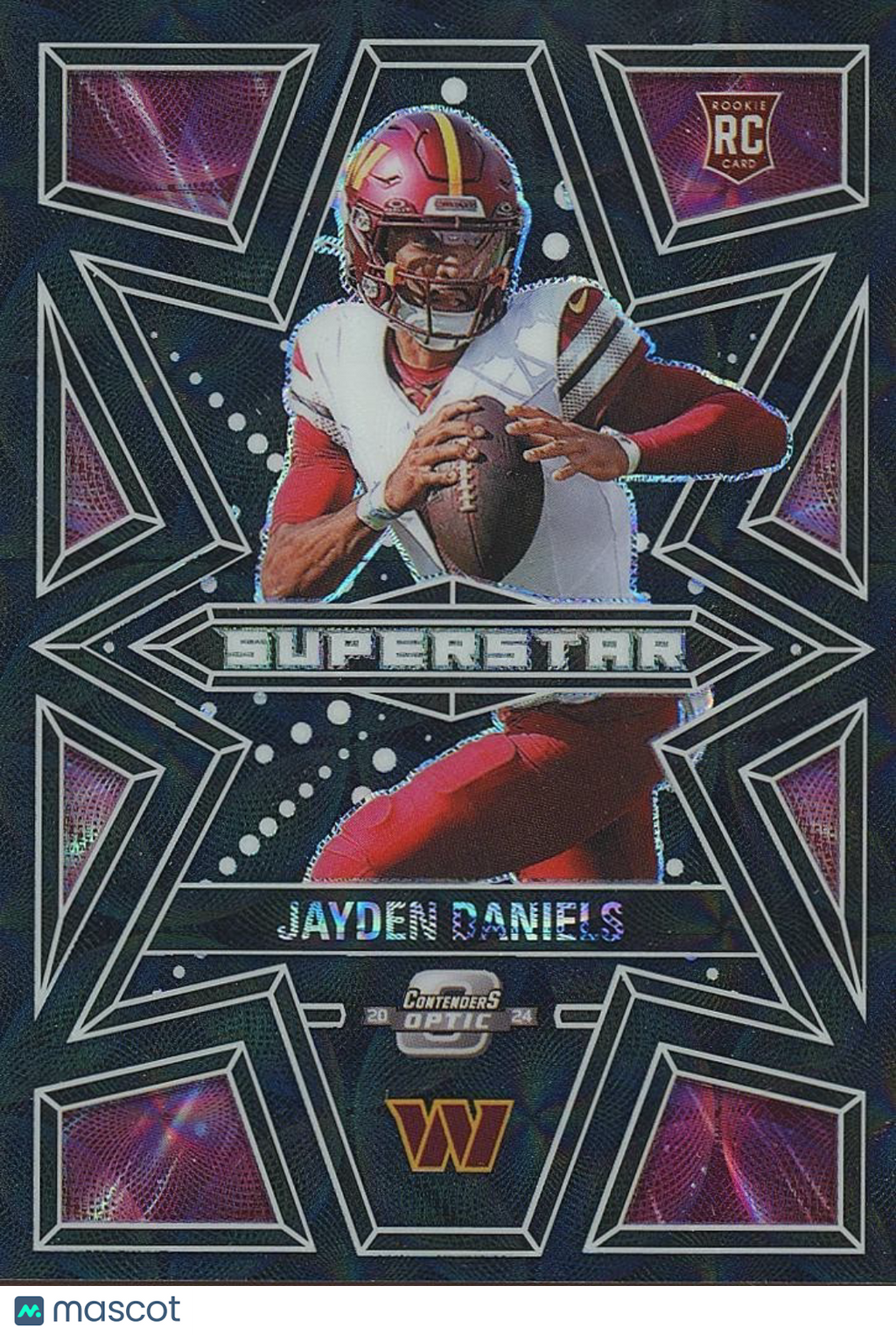Jayden Daniels 2024 Contenders Optic Superstar Black Rookie RC Commanders 17/25