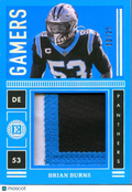 Brian Burns 2022 Encased Game Worn 3 Color Patch Carolina Panthers 10/25