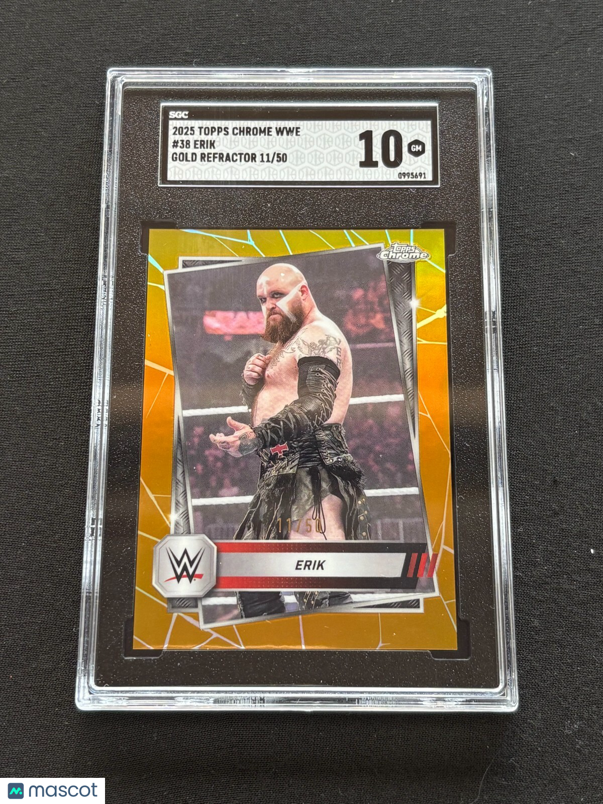 Erik 2025 Topps Chrome GOLD Refractor WWE Wrestling 11/50 #38 SGC 10
