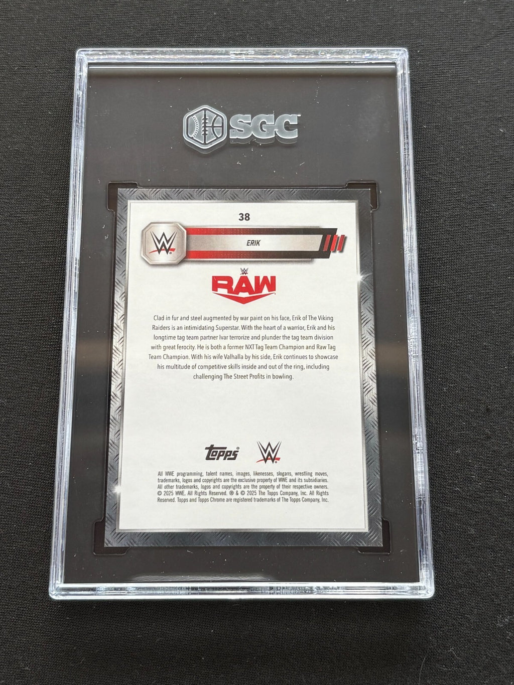 Erik 2025 Topps Chrome GOLD Refractor WWE Wrestling 11/50 #38 SGC 10