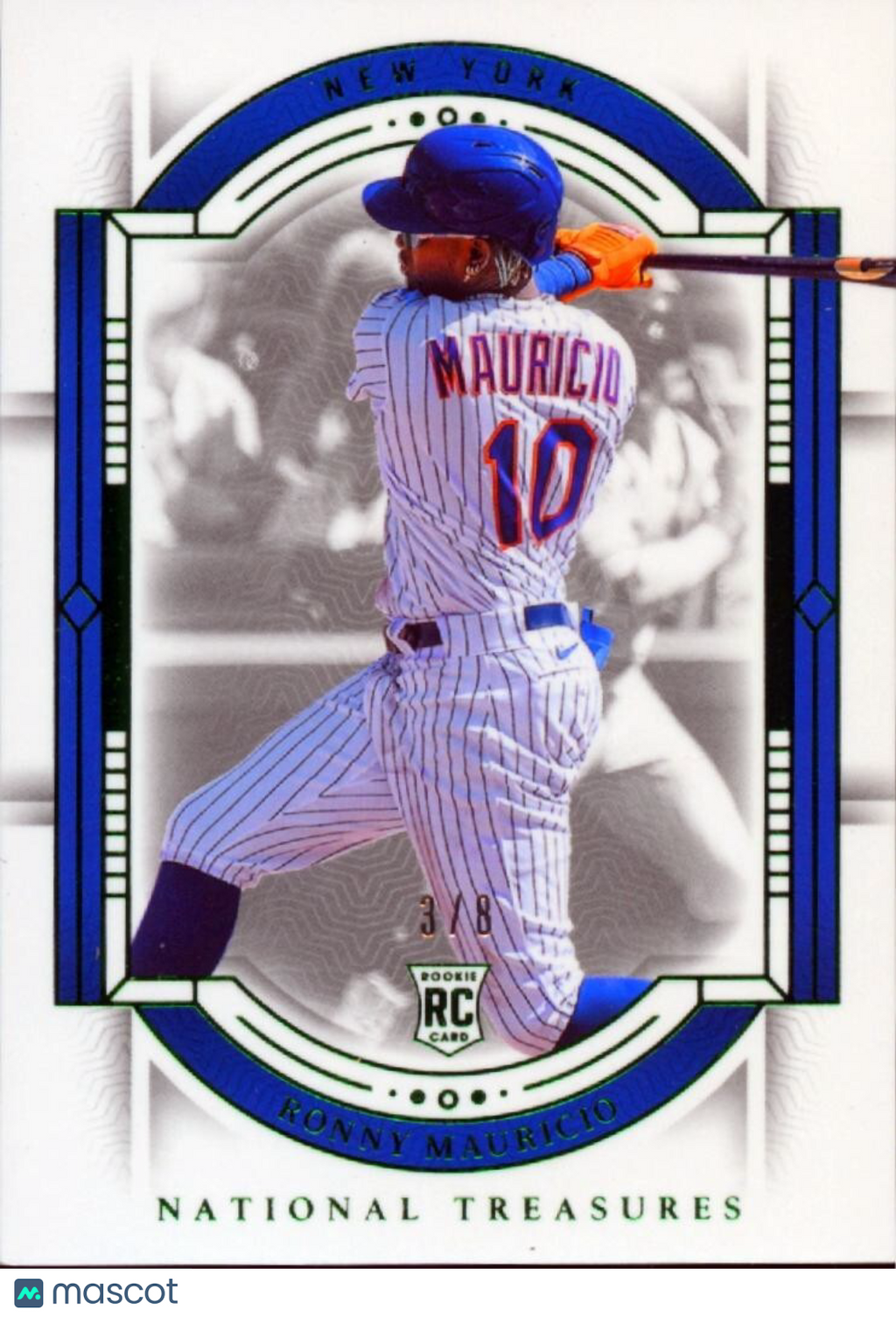 Ronny Mauricio 2024 National Treasures Emerald SSP RC New York Mets 3/8