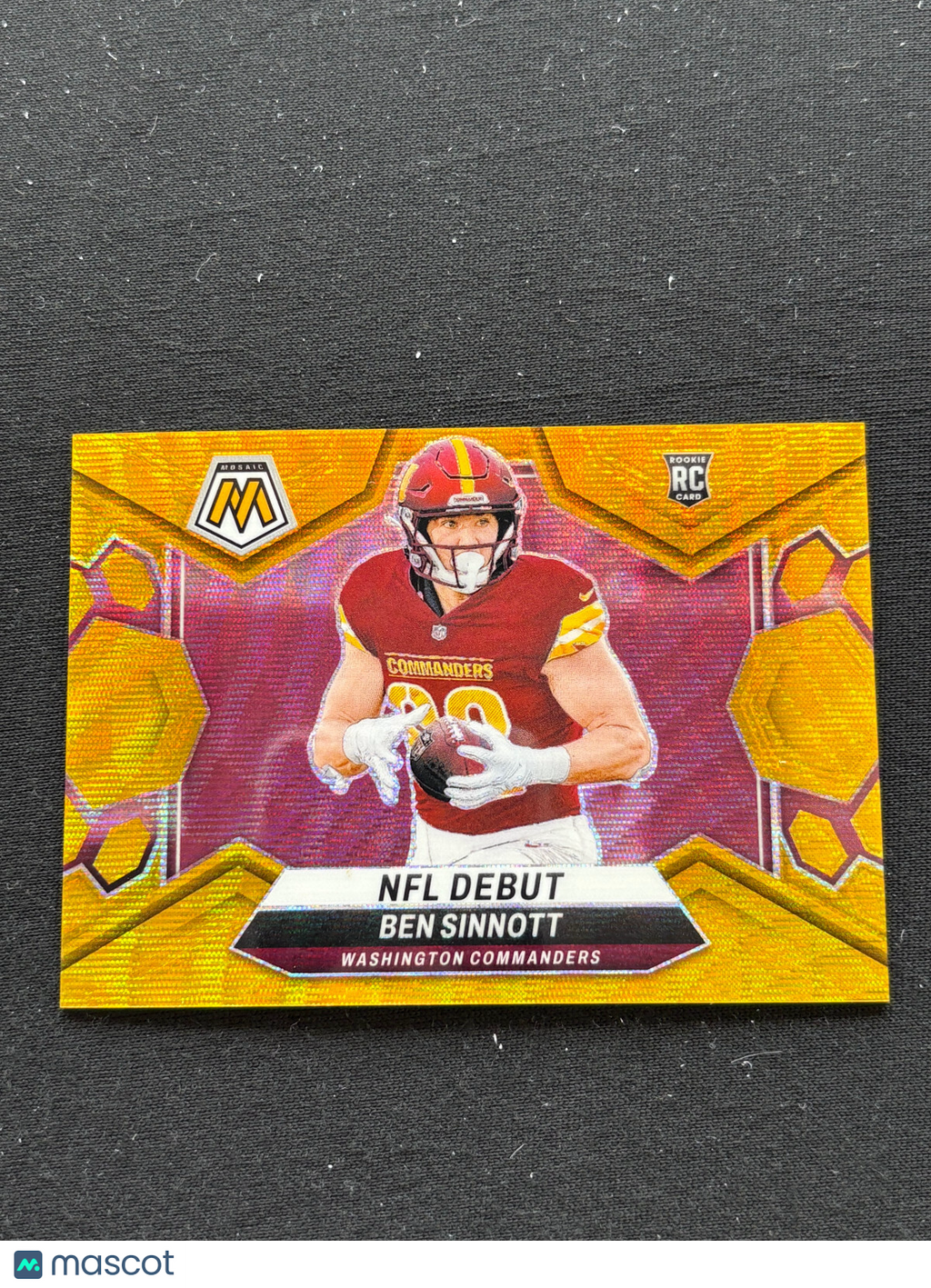 Ben Sinnott 2024 Mosaic NFL Debut GOLD Wave Prizm SSP Rookie RC Commanders 4/17