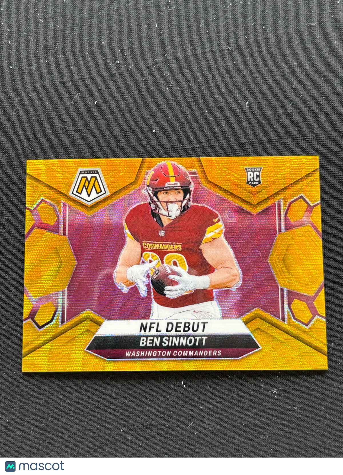 Ben Sinnott 2024 Mosaic NFL Debut GOLD Wave Prizm SSP Rookie RC Commanders 4/17