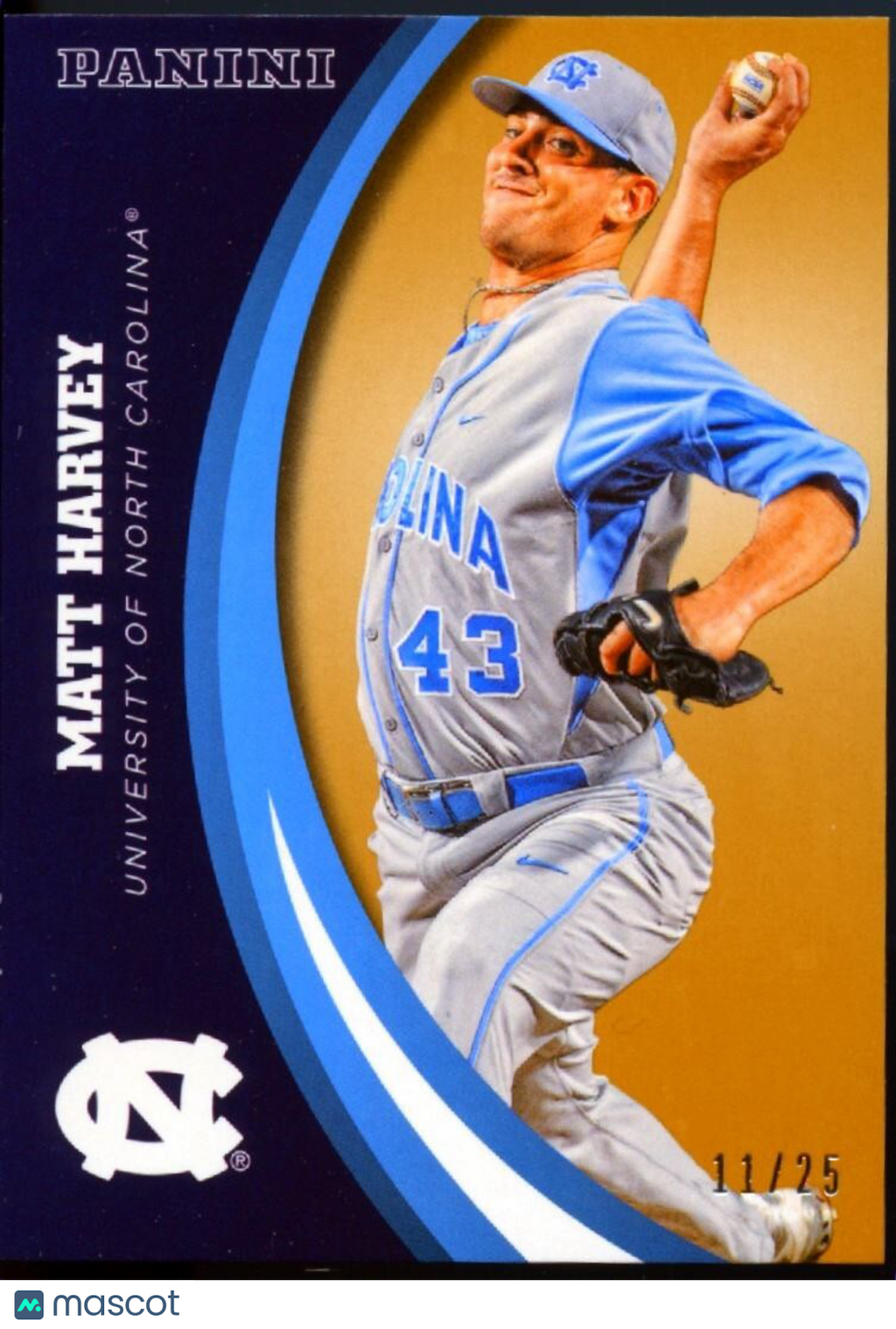 Matt Harvey 2016 Panini Multisport GOLD North Carolina Tar Heels 11/25 #27