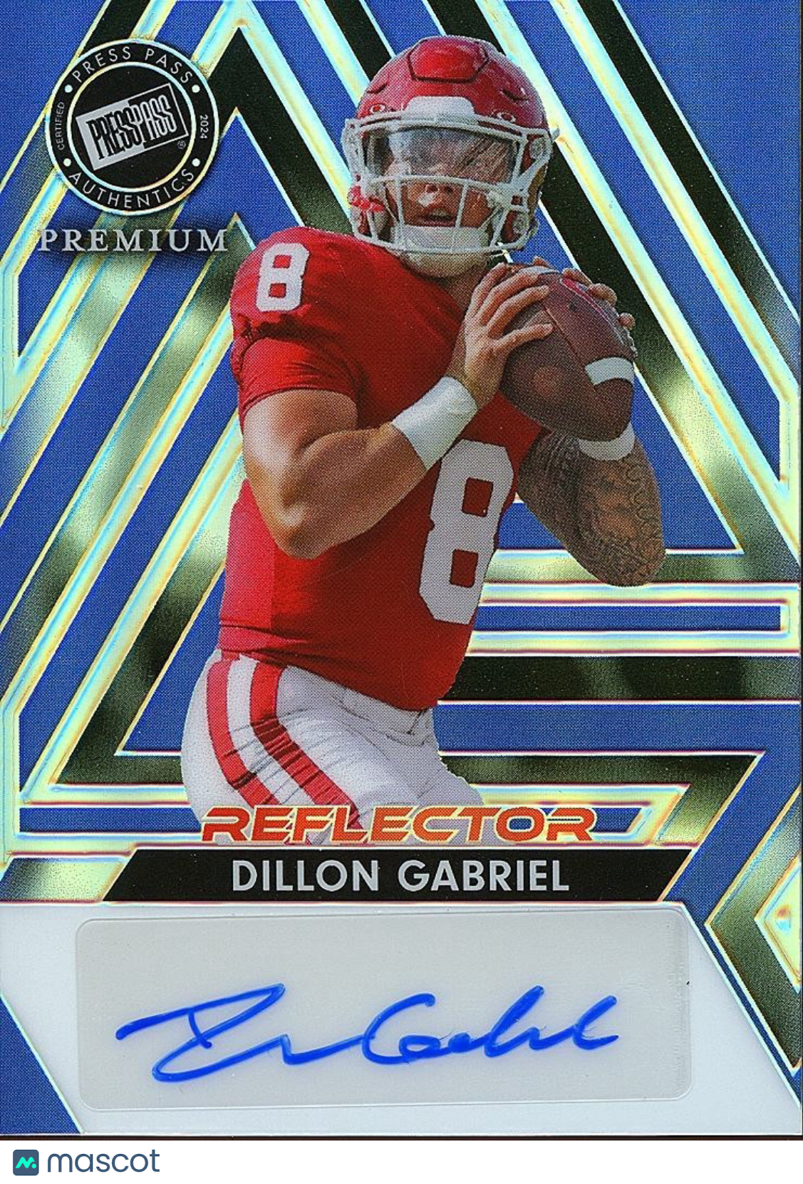 Dillon Gabriel 2024 Press Pass Auto Autograph JERSEY NUMBER Sooners 8/20