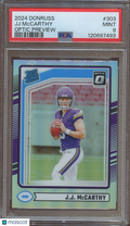 JJ Mccarthy 2024 Optic Rated Rookie Holo Prizm RC Minnesota Vikings #303 PSA 9