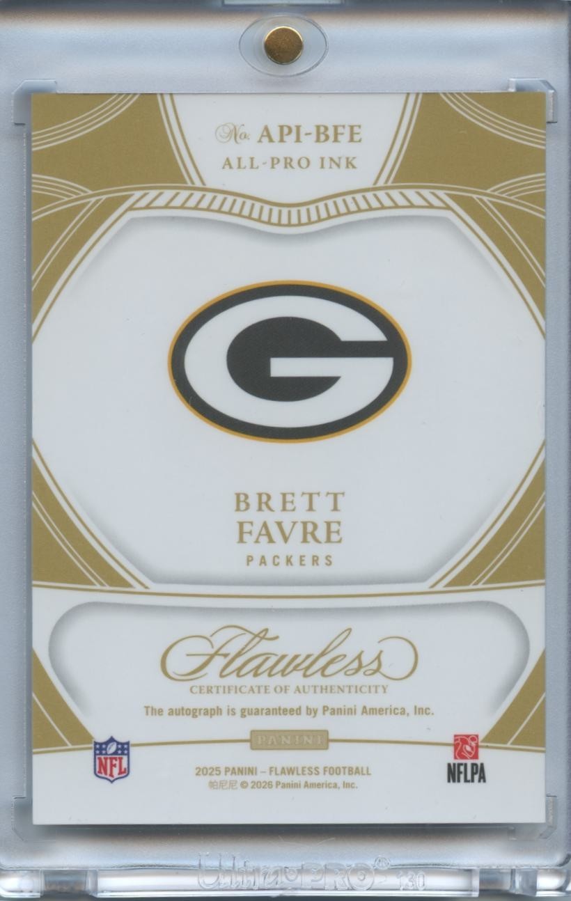 Brett Favre 2025 Flawless On Card Auto Autograph Green Bay Packers 7/15