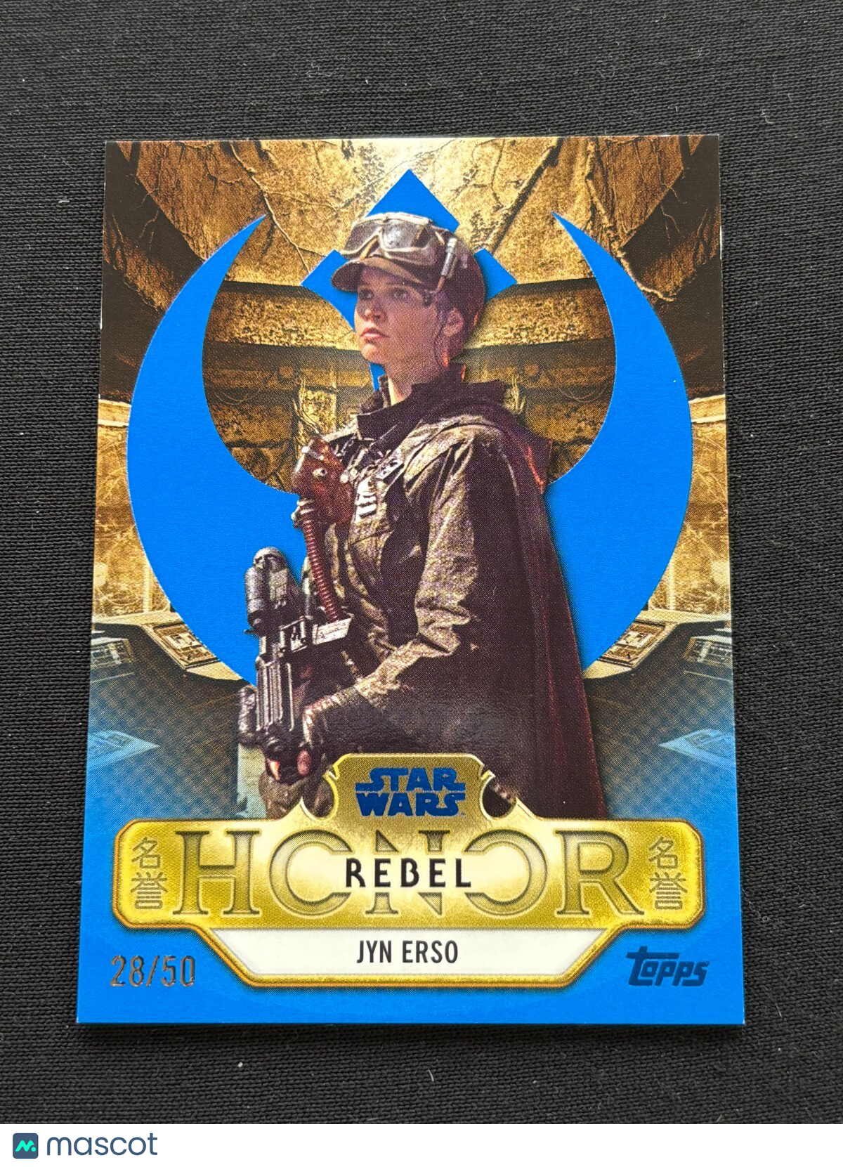 Jyn Erso 2025 Topps Star Wars Meiyo BLUE Rebel Honors 28/50 #5