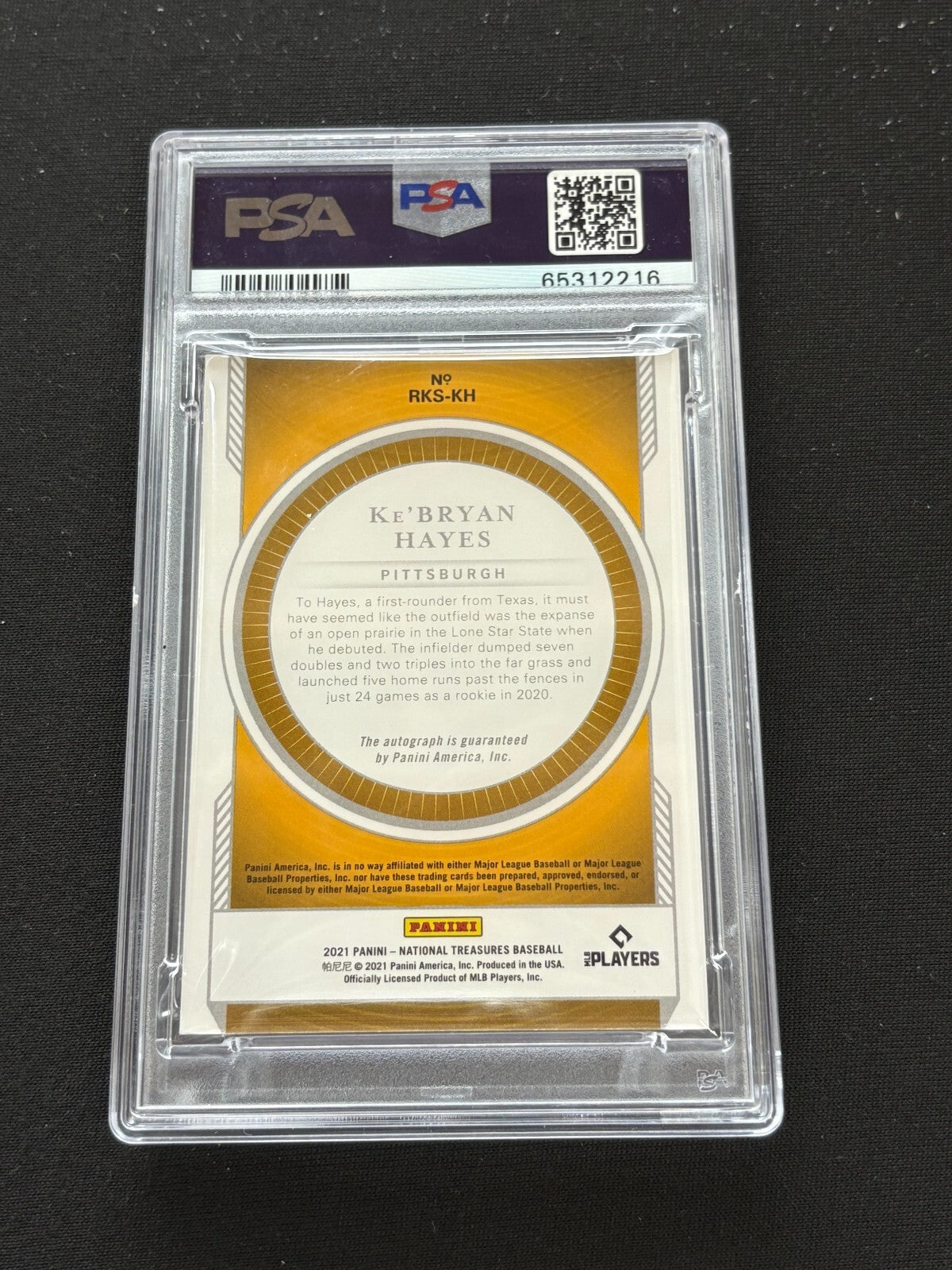 Ke'Bryan Hayes 2021 National Treasures Auto Autograph RC Pirates 95/99 PSA 9