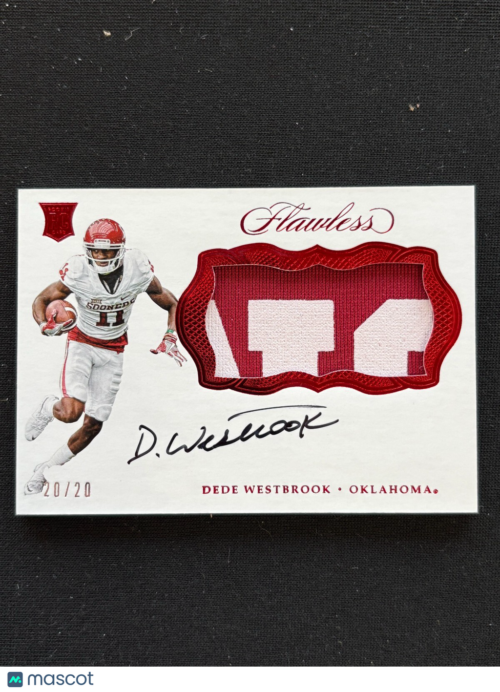 Dede Westbrook 2017 Flawless Red Auto Autograph Patch RC Oklahoma Sooners 20/20