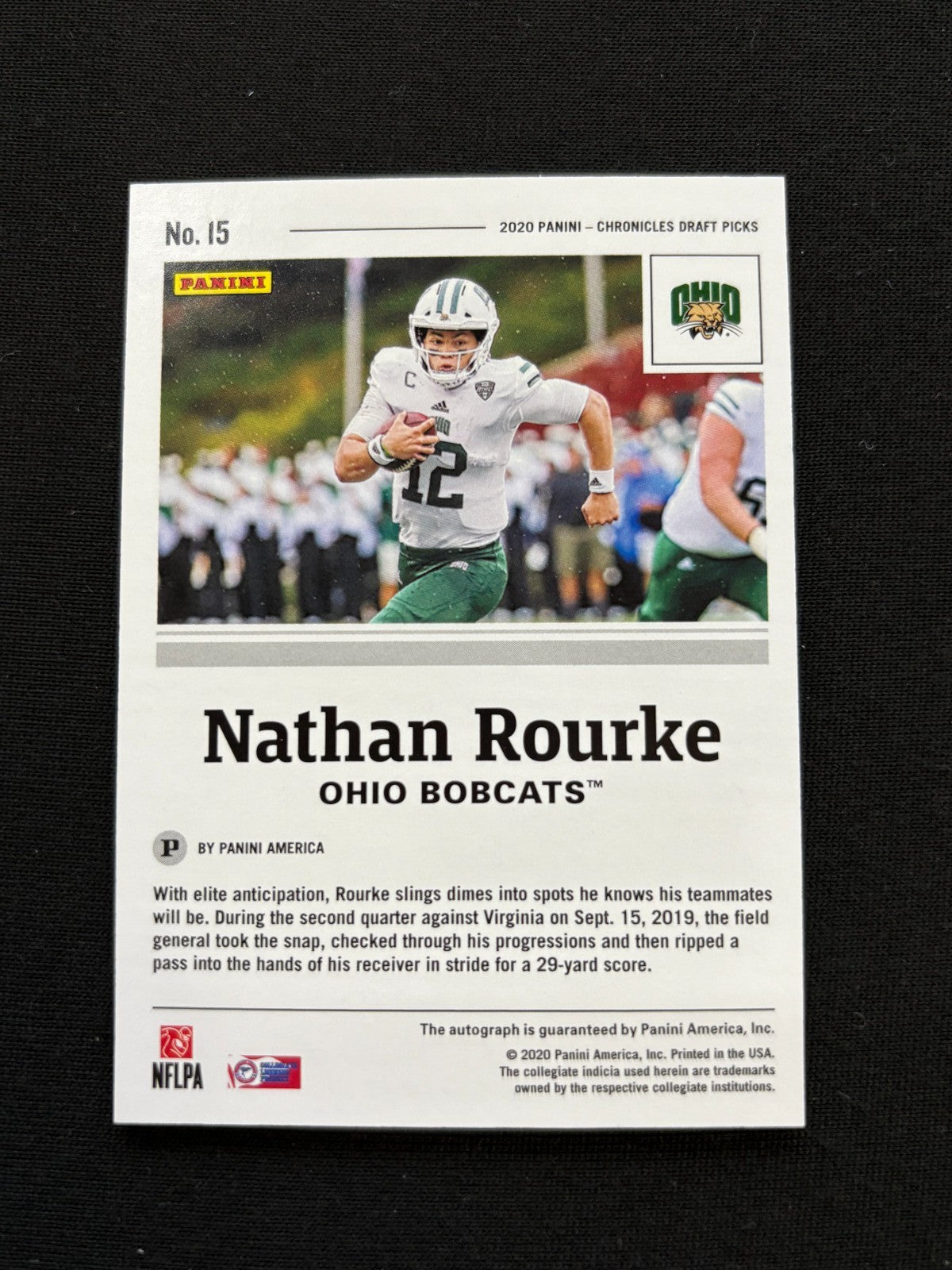 Nathan Rourke 2020 Chronicles Auto Autograph Rookie RC Ohio Bobcats BC Lions