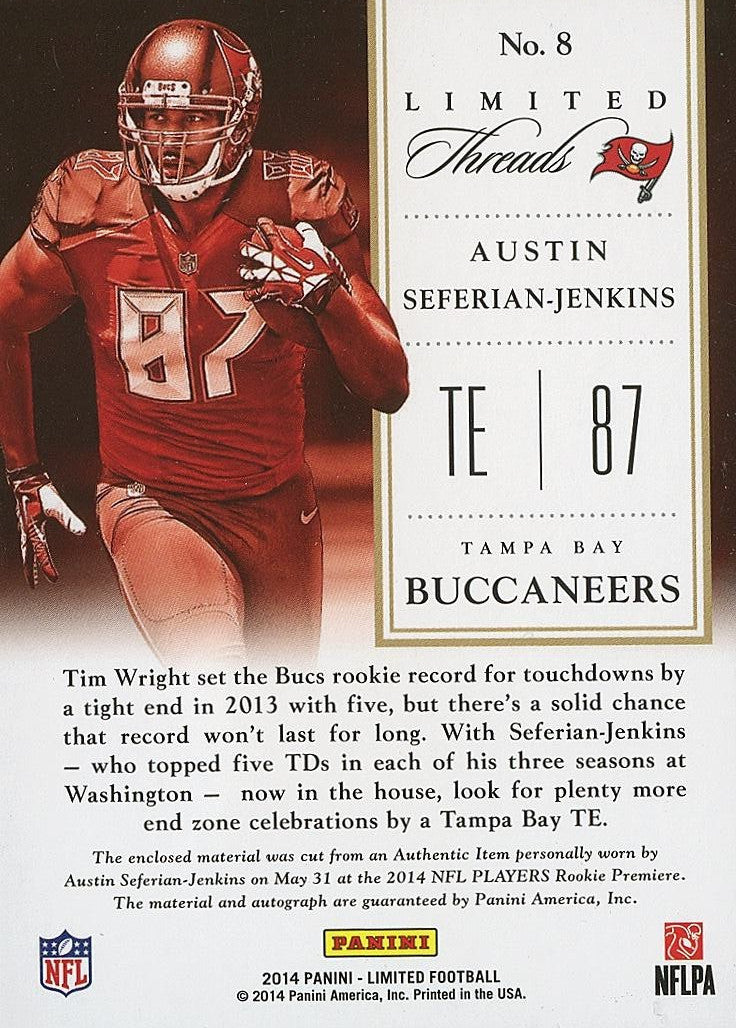 Austin Seferian-Jenkins 2014 Limited Auto Autograph LOGO Patch Buccaneers 3/10
