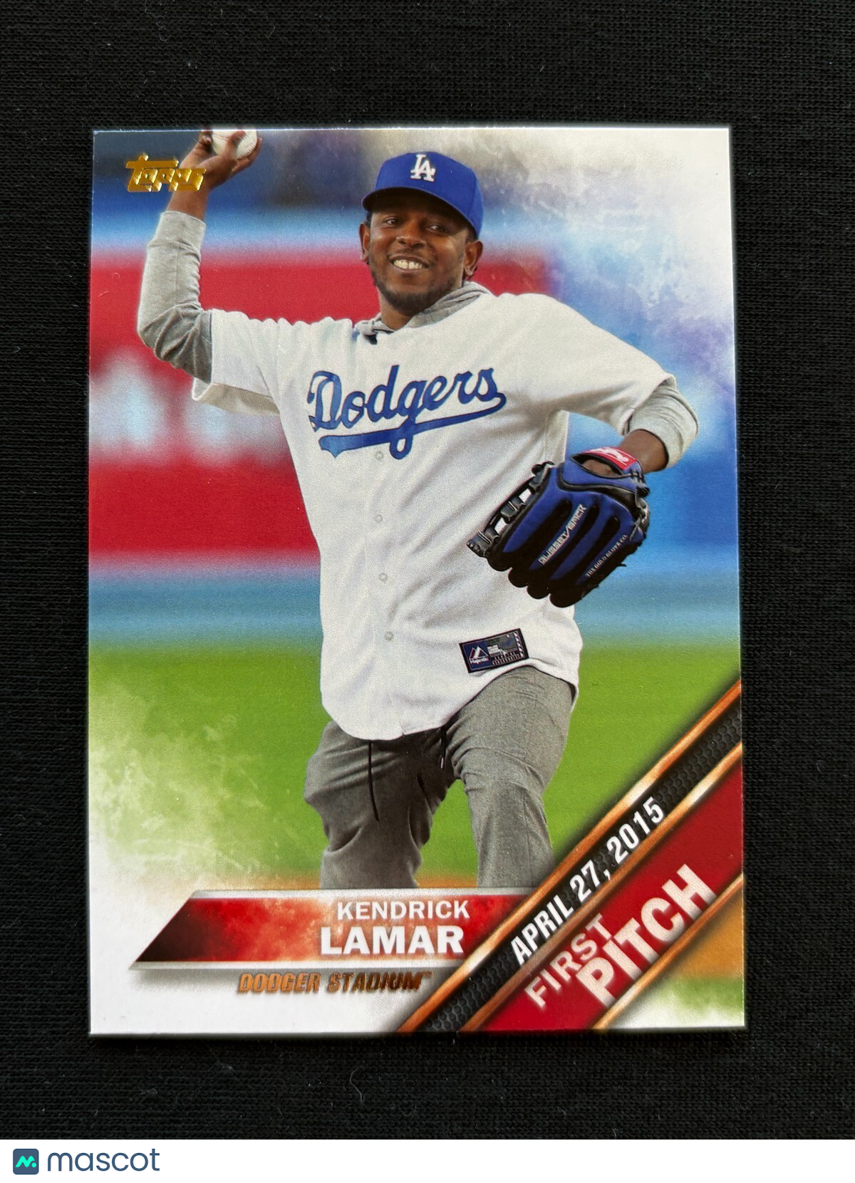 Kendrick Lamar 2016 Topps First Pitch Rookie RC Los Angeles Dodgers Rapper #19