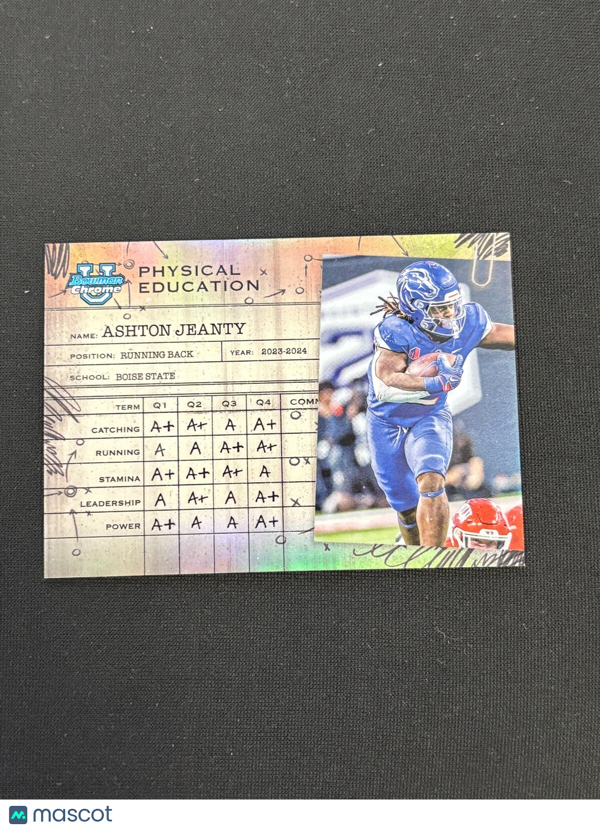Ashton Jeanty 2024 Bowman Chrome Physical Education CASE HIT SSP Boise State