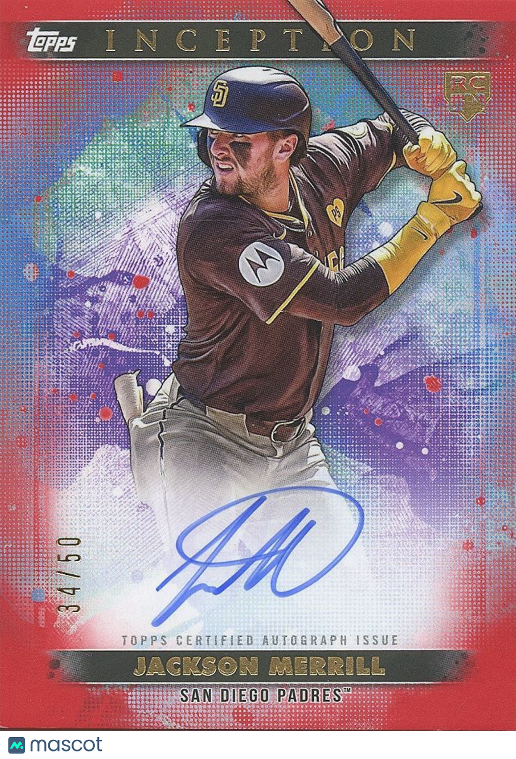 Jackson Merrill 2024 Topps Inception Auto Autograph RC San Diego Padres 34/50