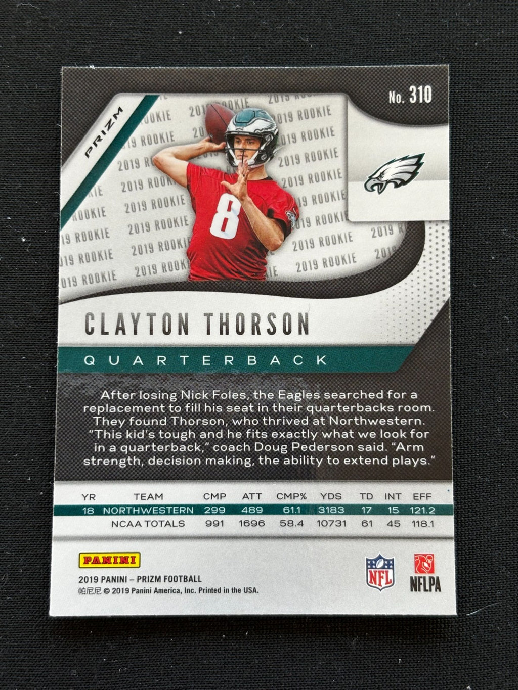 Clayton Thorson 2019 Prizm Retail RED Prizm SSP Shortprint Rookie RC Eagles