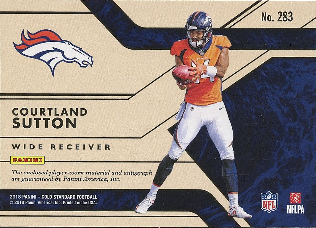 Courtland Sutton 2018 Gold Standard Auto Autograph Patch RC Denver Broncos 1/25