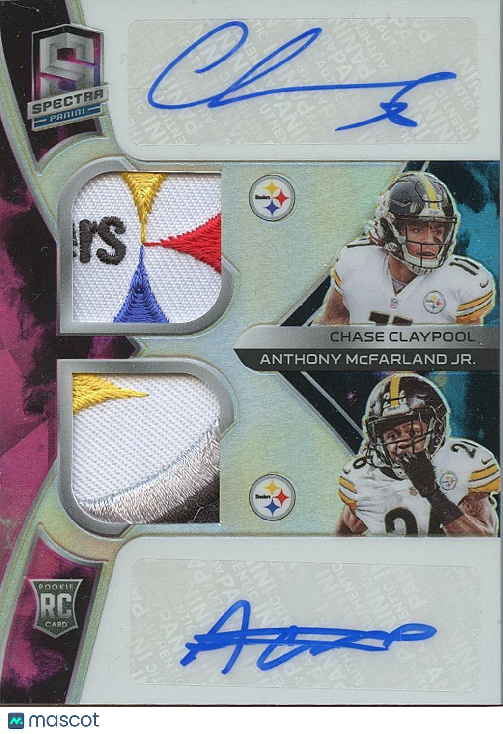 Chase Claypool / Mcfarland 2020 Spectra Nebula Auto Autograph Patch Steelers 2/2