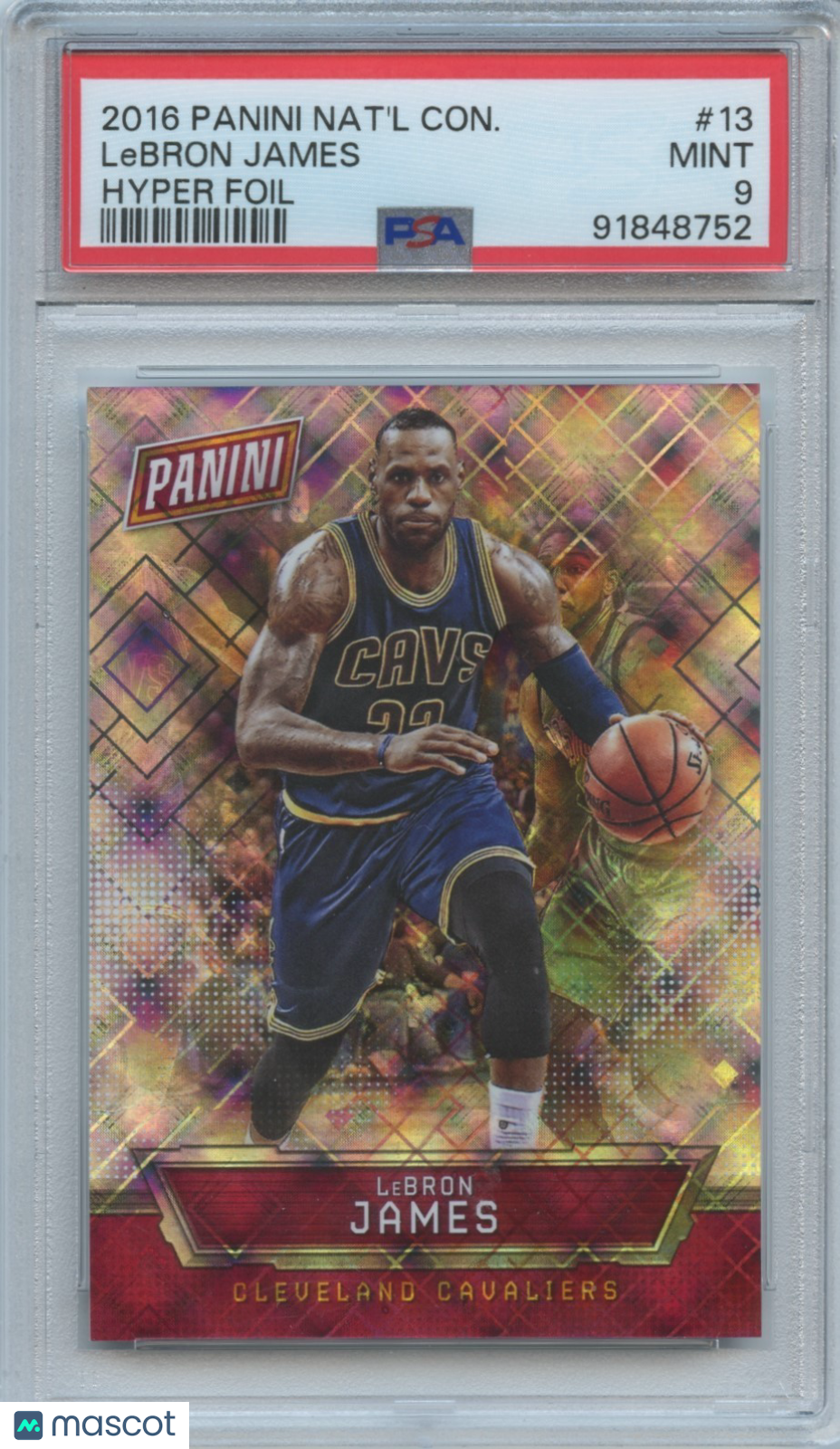 Lebron James 2016 Panini The National Hyper Foil Cleveland Cavaliers 8/49 PSA 9