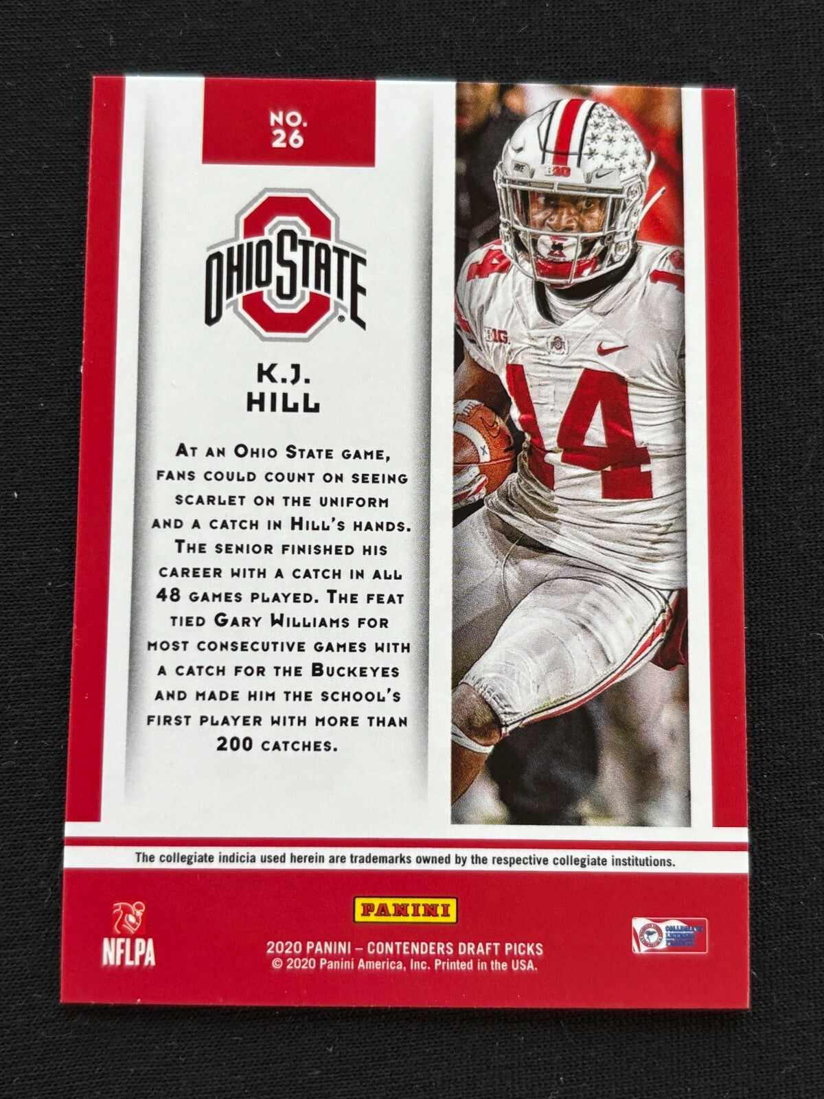 KJ Hill 2020 Contenders GALACTIC CASE HIT SSP RC Rookie Ohio State Buckeyes