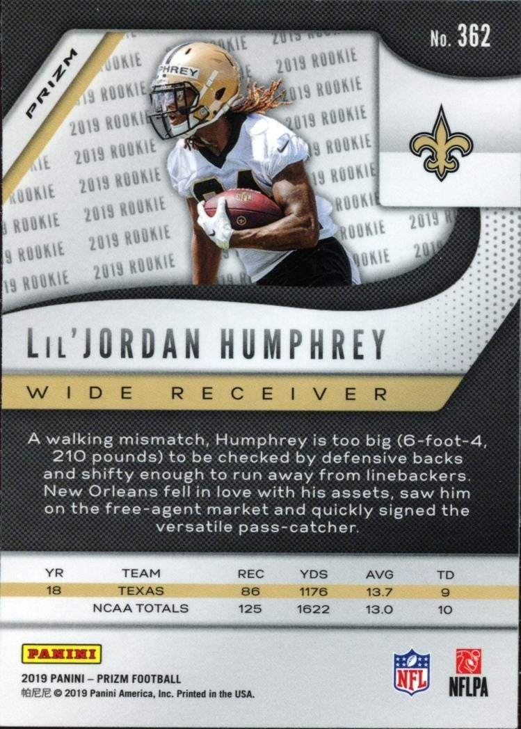 Lil'Jordan Humphrey 2019 Prizm Retail Blue SSP Rookie RC Texas Longhorns Saints