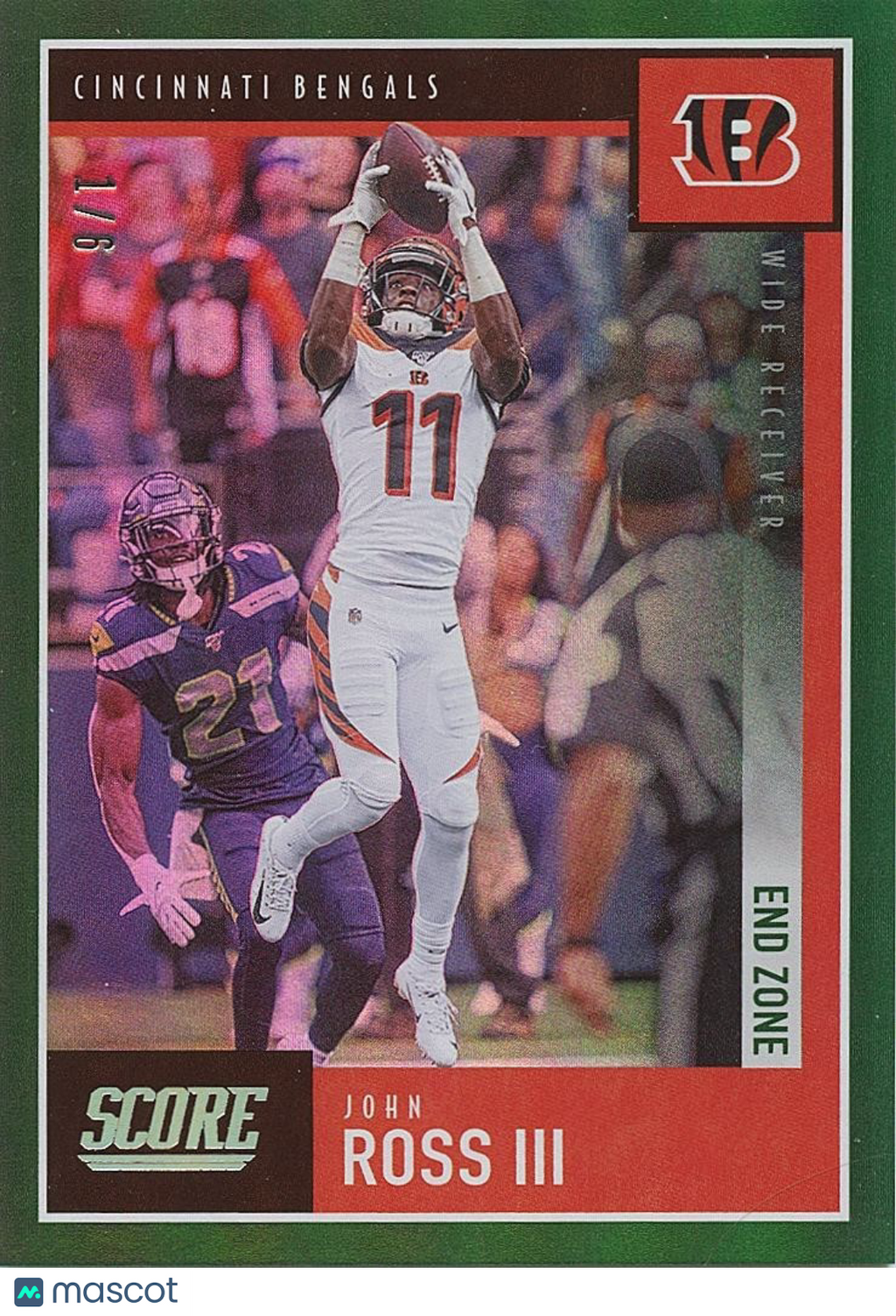 John Ross III 2020 Score End Zone Green SSP Cincinnati Bengals 1/6 #60