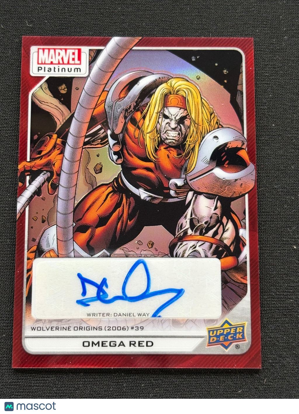 Daniel Way as Omega Red 2022 Upper Deck Marvel Platinum Auto Autograph #200