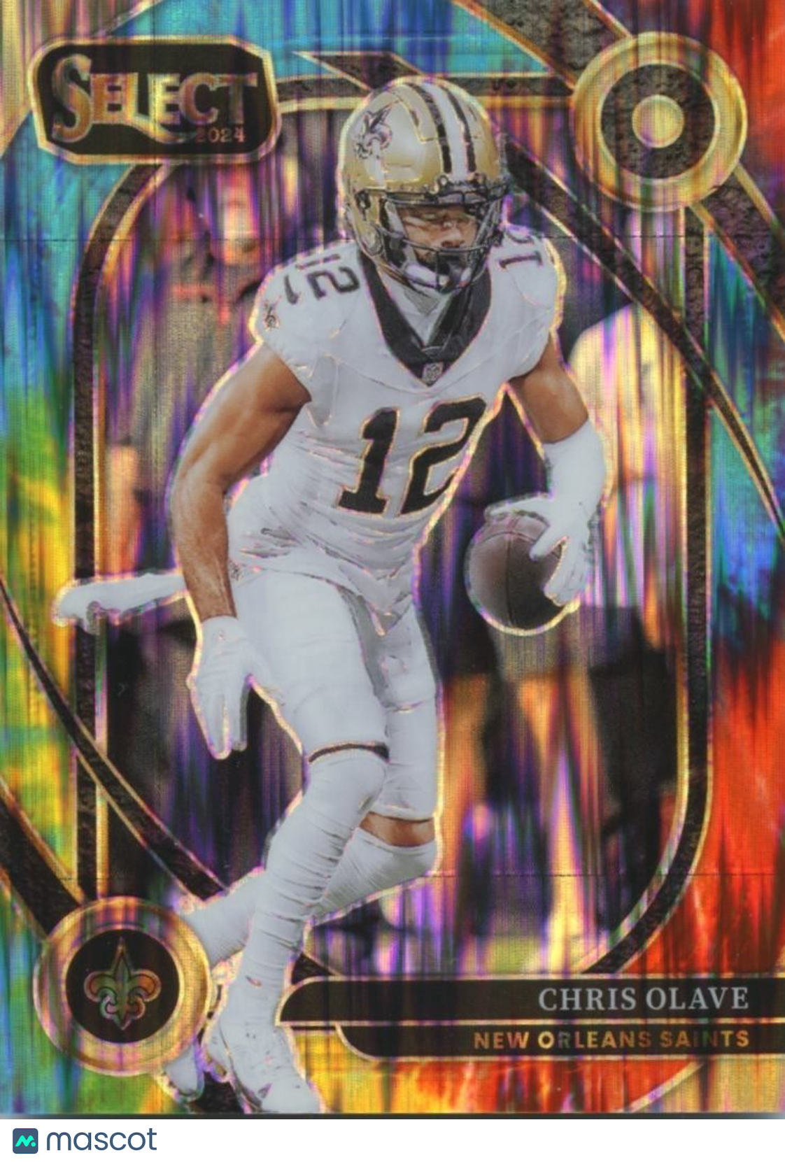 Chris Olave 2024 Select Club Level Tie-Dye Prizm New Orleans Saints 14/25