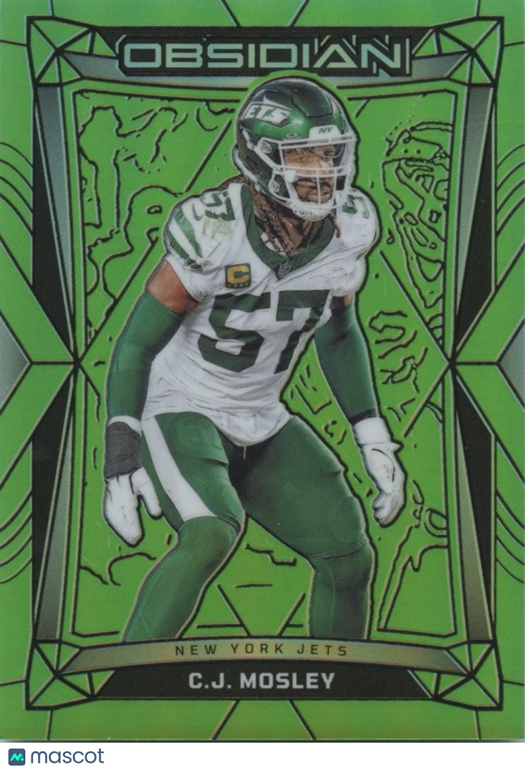C.J. Mosley 2024 Obsidian Green Flood SSP SHORTPRINT New York Jets 4/5