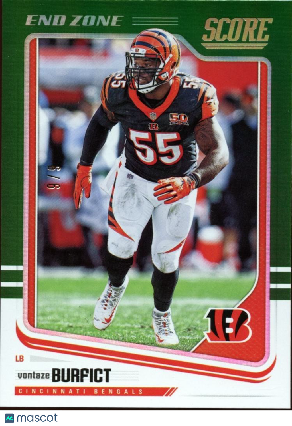 Vontaze Burfict 2018 Score End Zone Green SSP Cincinnati Bengals 6/6 #65