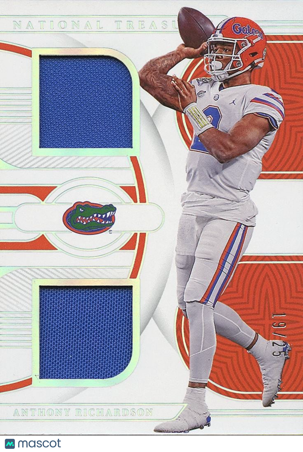Anthony Richardson 2023 National Treasures RC Jersey Patch Florida Gators 19/25