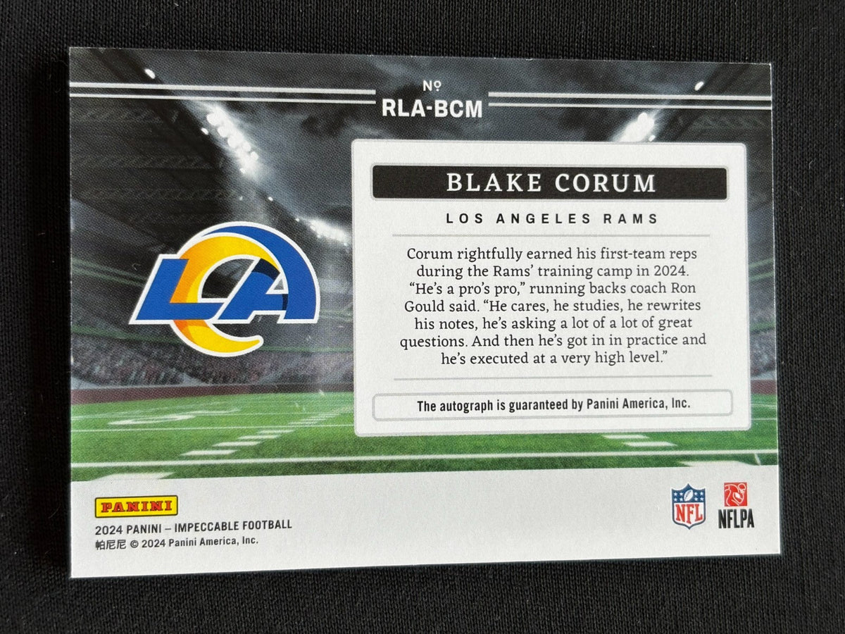 Blake Corum 2024 Impeccable Auto Autograph Rookie RC Los Angeles Rams 78/99