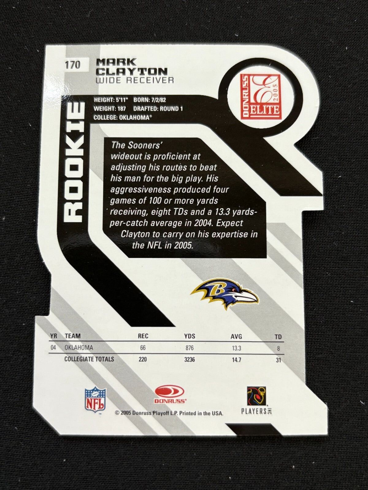 Mark Clayton 2005 Donruss Elite GOLD Status RC Rookie Oklahoma Sooners 14/24