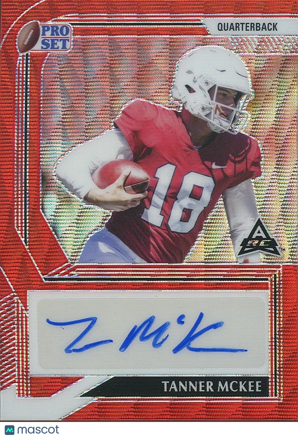Tanner Mckee 2022 Leaf Pro Set Red Auto Autograph RC Rookie Eagles Stanford 1/4
