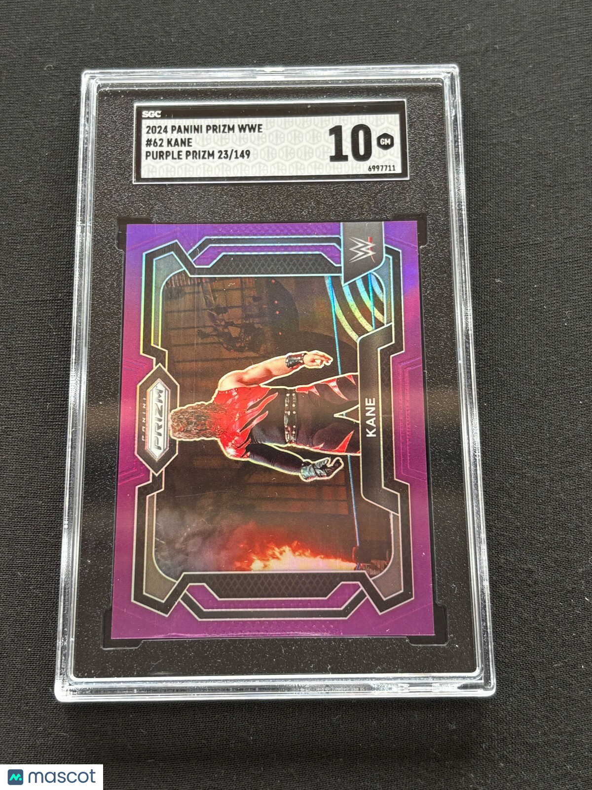 Kane 2024 Prizm Purple Prizm 23/149 WWE Wrestling #61 SGC 10